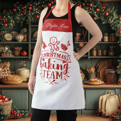 Kerst Bakken Team Schattige Rood Gepersonaliseerd Schort