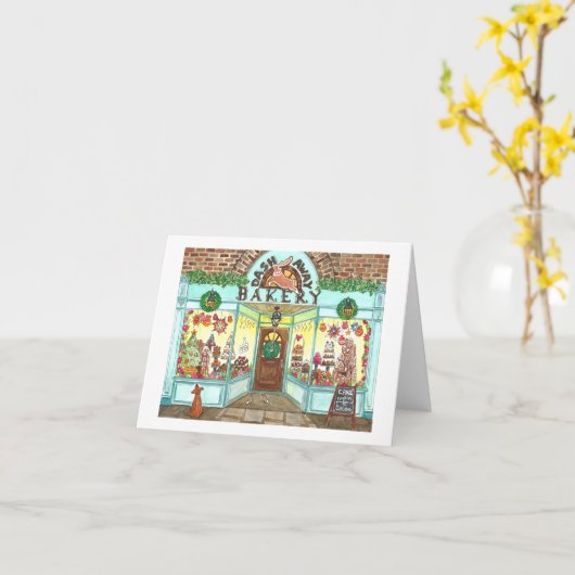 Kerst Bakkerij Raam Klein Kaart (Gele Bloem)