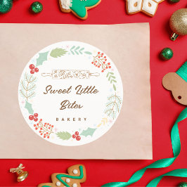 Kerst Bakkerij Sweet Little Bites Ronde Sticker