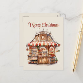 Kerst bakkerij waterverf tekst toevoegen feestdagenkaart