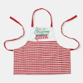 Kerst Bakkoningin Schattig Groen Rood Gingham Schort (Voorkant)