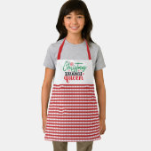 Kerst Bakkoningin Schattig Groen Rood Gingham Schort (Insitu)