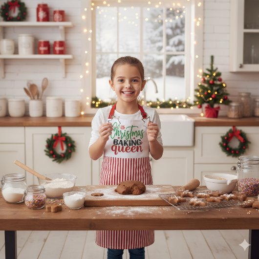 Kerst Bakkoningin Schattig Groen Rood Gingham Schort