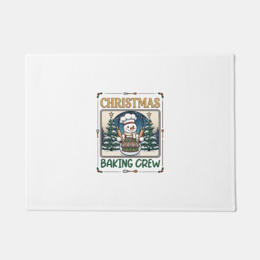 Kerst Bakploeg Sneeuwman Chef Peperkoek Coo Deurmat (Voorkant)