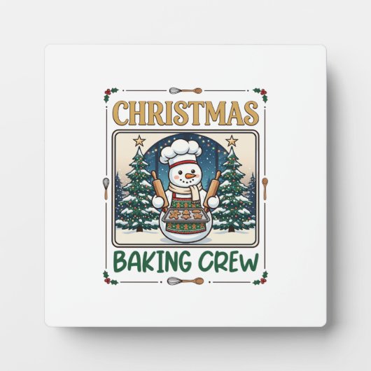 Kerst Bakploeg Sneeuwman Chef Peperkoek Coo Fotoplaat (Voorkant)
