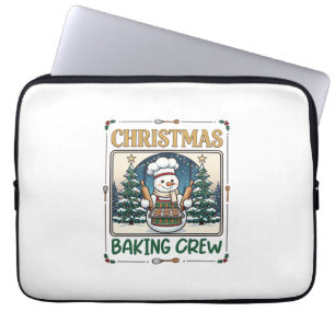 Kerst Bakploeg Sneeuwman Chef Peperkoek Coo Laptop Sleeve