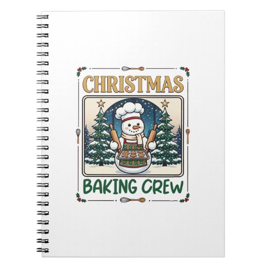 Kerst Bakploeg Sneeuwman Chef Peperkoek Coo Notitieboek (Voorkant)