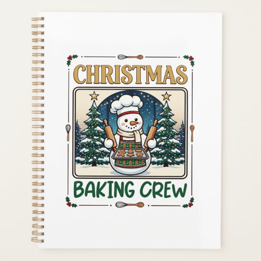 Kerst Bakploeg Sneeuwman Chef Peperkoek Coo Planner (Voorkant)