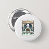 Kerst Bakploeg Sneeuwman Chef Peperkoek Coo Ronde Button 5,7 Cm (Voorkant /achterkant)