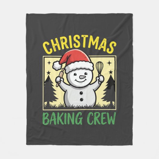 Kerst Bakploeg Sneeuwman Vakantie Fleece Deken (Voorkant)