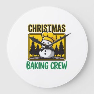 Kerst Bakploeg Sneeuwman Vakantie Ontwerp Grote Klok