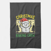 Kerst Bakploeg Sneeuwman Vakantie Theedoek (Verticaal)