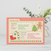 Kerst bakrecept kaart verjaardagsfeest uitnodiging (Staand voorkant)