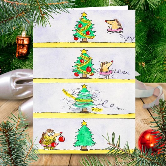 Kerst ballet komische groet  kaart