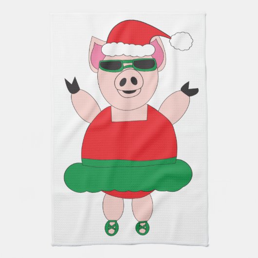 Kerst Ballet Varken Keuken Handdoek (Verticaal)