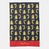Kerst banaan patroon theedoek (Verticaal)