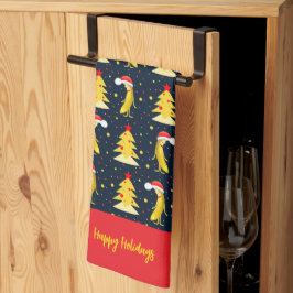 Kerst banaan patroon theedoek