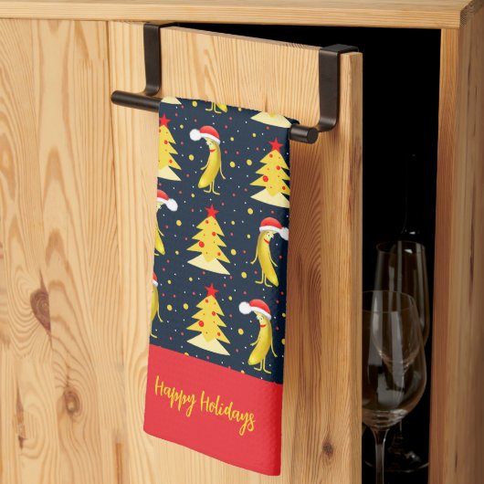 Kerst banaan patroon theedoek (Derde Gevouwen)