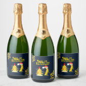 Kerst banaan sparkling wijnetiket (Flessen)