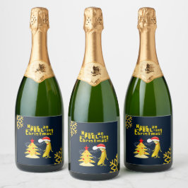 Kerst banaan sparkling wijnetiket