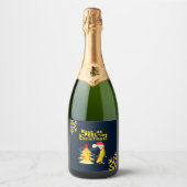 Kerst banaan sparkling wijnetiket (Voorkant)