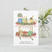 Kerst Bar Winkelwagen Foto Feestdagenkaart (Staand voorkant)