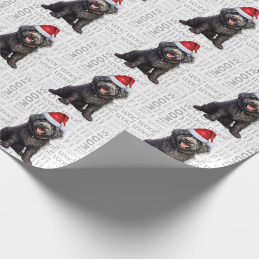 Kerst Barbet Hondenliefhebber Vakantie Cadeaupapier (Hoek)