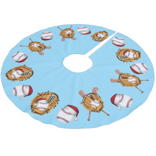 Kerst Baseballs, vleermuizen en handschoenen Kerstboom Rok (Gekanteld)