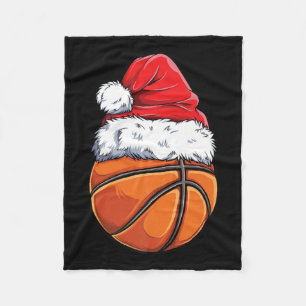 Kerst Basketbal Bal Kerstman Hoed Grappige Sport X Fleece Deken