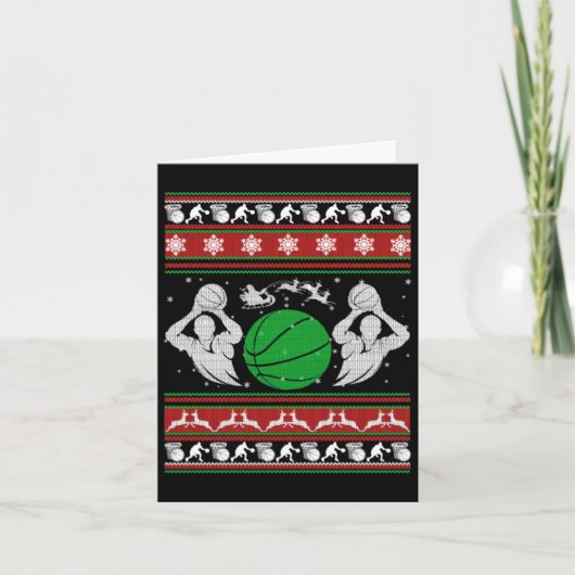Kerst Basketbal Cadeau Kaart (Voorkant)