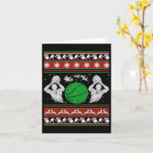 Kerst Basketbal Cadeau Kaart (Gele Bloem)