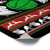 Kerst Basketbal Cadeau Poster (Hoek)
