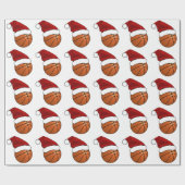 Kerst Basketbal Cadeaupapier (Vlak)