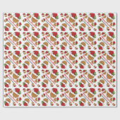 Kerst Basketbal Patroon - Personaliseren Cadeaupapier (Vlak)