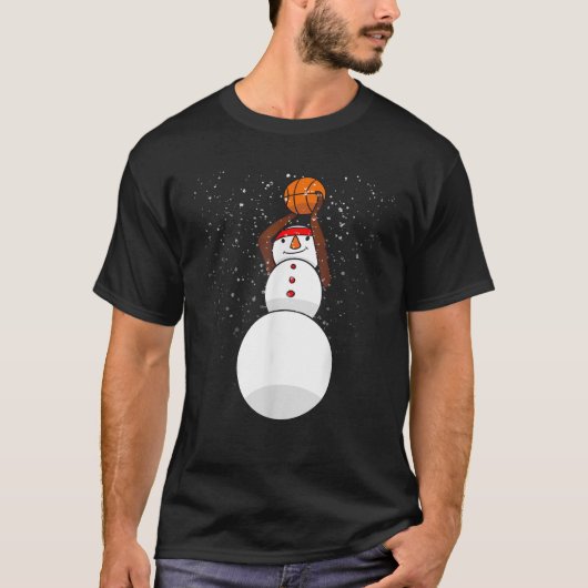 Kerst Basketbal Shirt Basketbal Snowman Chri (Voorkant)