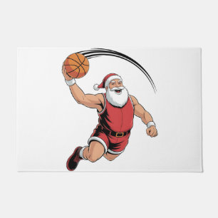 Kerst Basketbal spelen Santa Claus Sport Deurmat