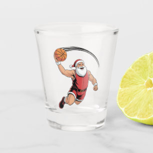Kerst Basketbal spelen Santa Claus Sport Shot Glas