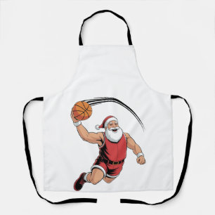 Kerst Basketbal Spelende Kerstman Sport Schort