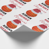 Kerst Basketbal Sport Ball Aangepaste naam Cadeaupapier (Hoek)