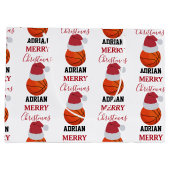 Kerst Basketbal Sport Ball Aangepaste naam Groot Cadeauzakje (Achterkant)