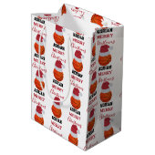 Kerst Basketbal Sport Ball Aangepaste naam Medium Cadeauzakje (Achterkant Gekanteld)