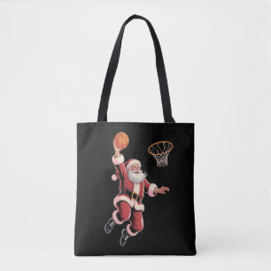 Kerst Basketbal Sportliefhebber Kerstman Spelend Tote Bag