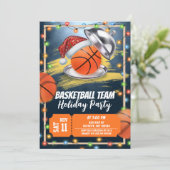 Kerst Basketbal Vakantie Feest Kaart (Staand voorkant)
