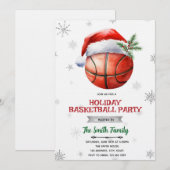 Kerst basketbalfeest uitnodiging (Voorkant / Achterkant)
