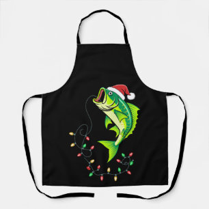 Kerst Bass Vis Santa Hoed Lichten Vissen Xmas Schort