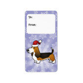 Kerst Basset Hound Gift Labels (Voorkant)