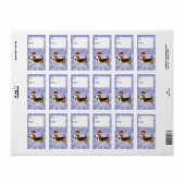 Kerst Basset Hound Gift Labels (Full Sheet)