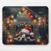 Kerst Basset Hound in een hondenhok Muismat (Voorkant)