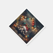 Kerst Basset Hound in een hondenhok Servet (Hoek)