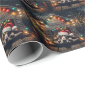 Kerst-Basset Hound in Hondenhok Cadeaupapier (Rol Hoek)